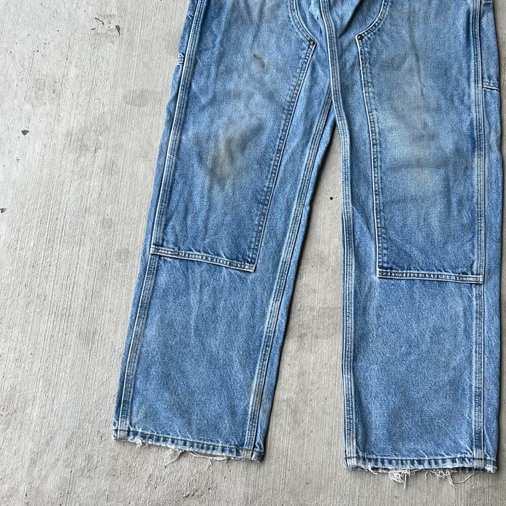 Carhartt denim blue jeans double knee work wear carpenter pants - Picture 8 of 14